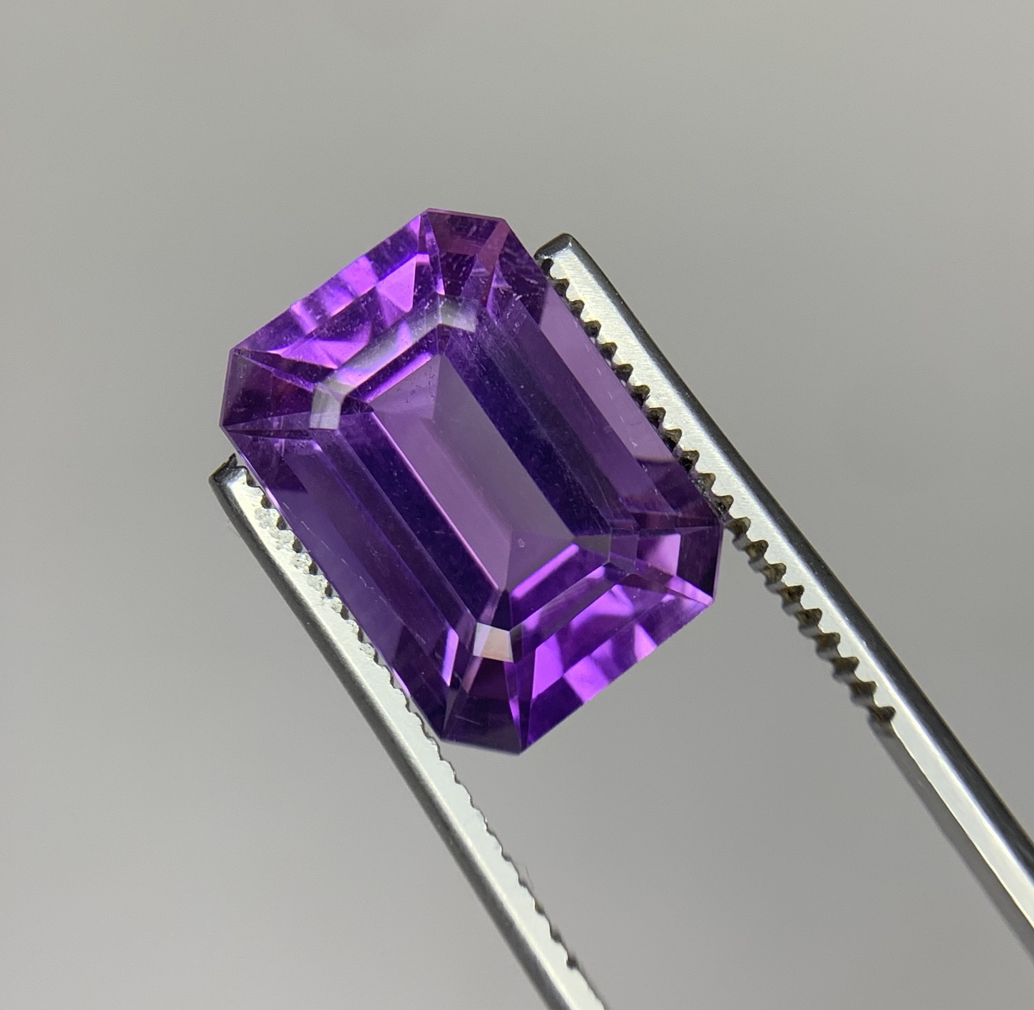 Natural Emerald Cut Purple Amethyst Gemstone