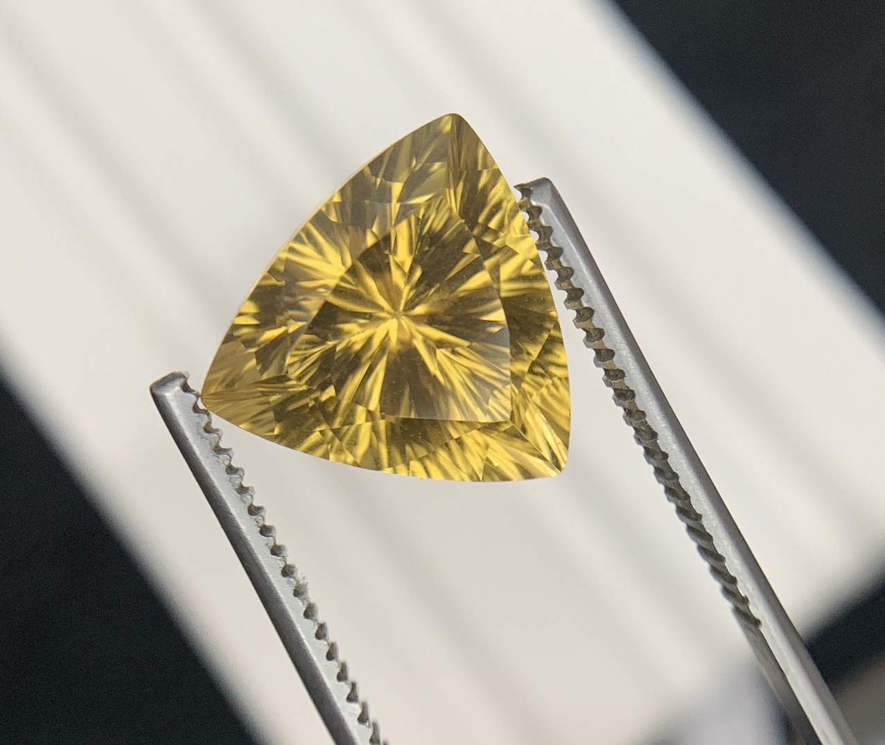 Natural Trillion Cut Yellow Citrine Gemstone